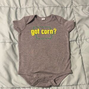 BOGO Baby Delta Gray and Yellow 'Got Corn?' Kids Bodysuit